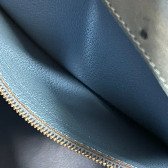 Hermes Blue Ostrich Leather Birkin 35 Bag (Sun Bleaching) - Picture 15 of 16